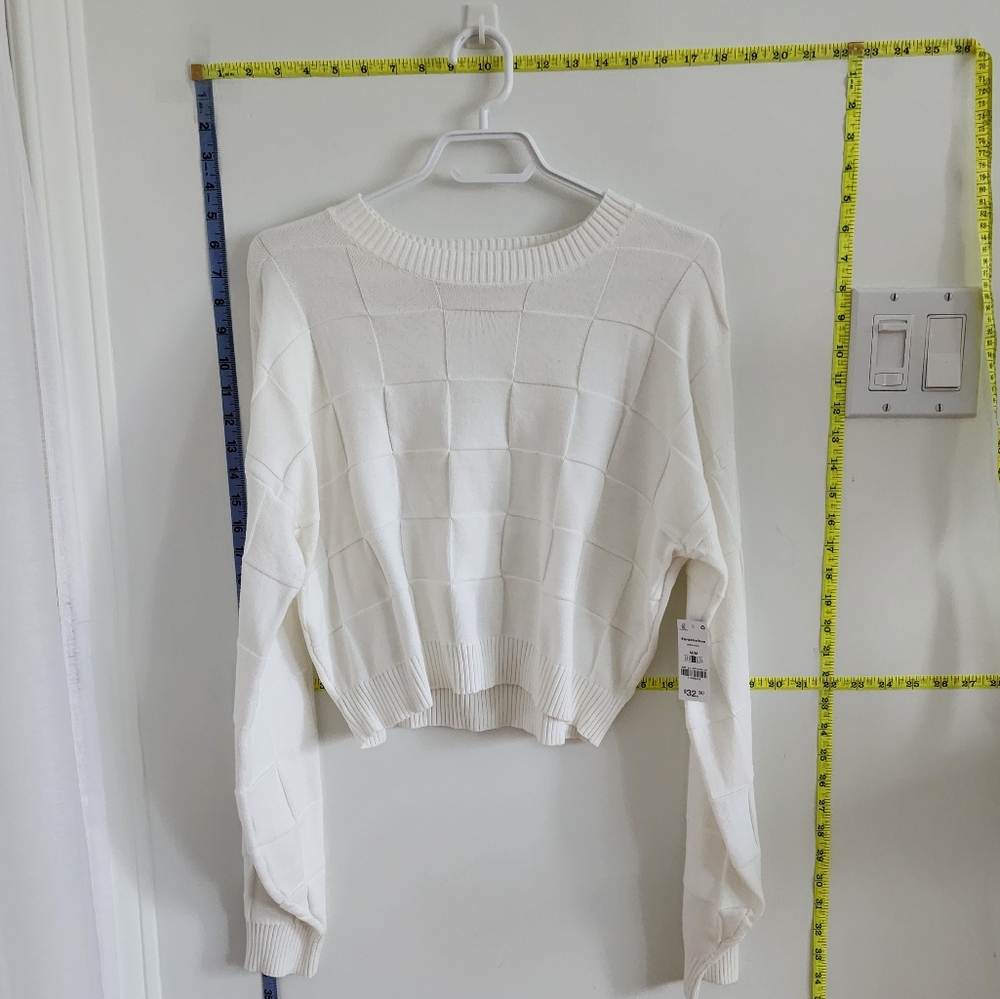 3D checkered short sweater